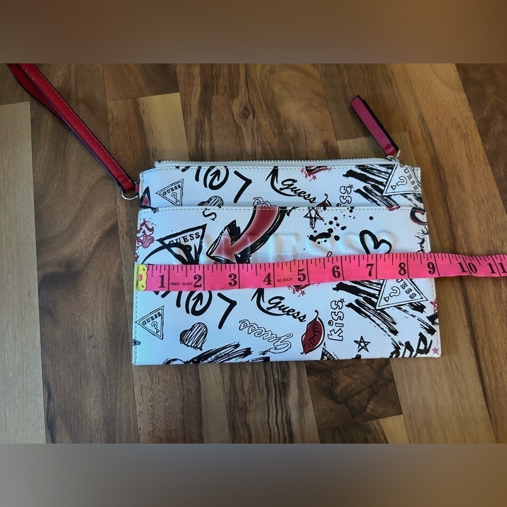 Guess Graphic White and Red Clutch - Picture 5 of 7